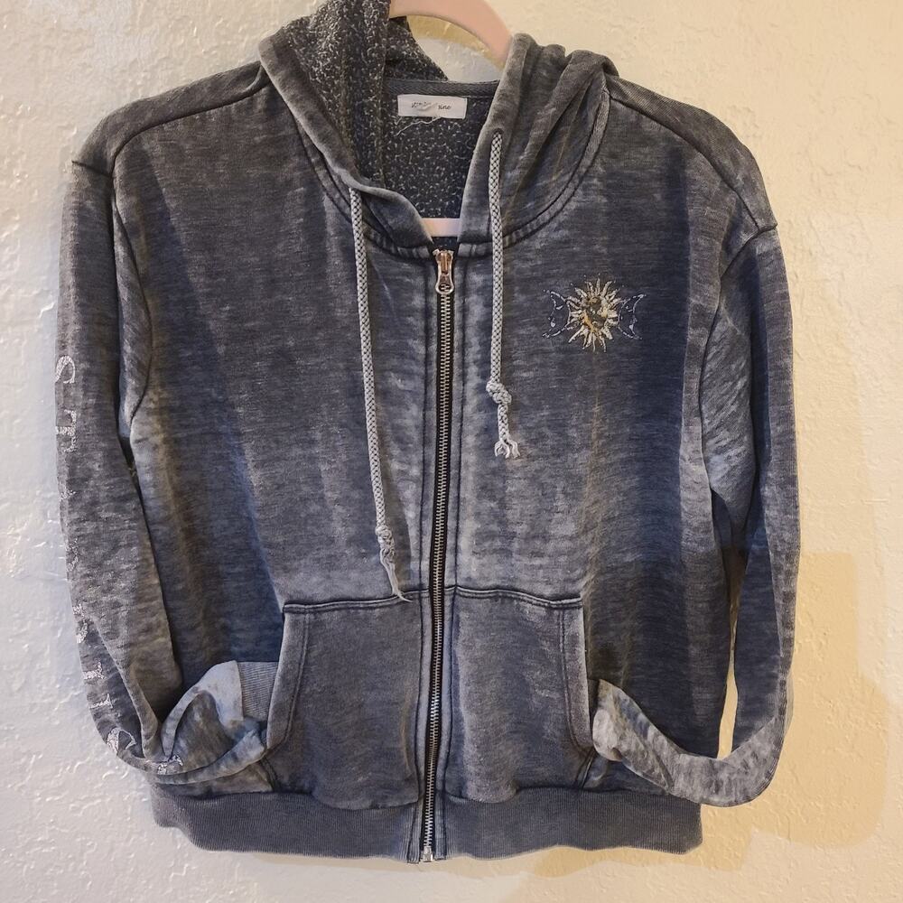 Stitch & Pine Stardust Full Zip Hoodie Hooded Acid Wash Grunge Vintage Whimsigot